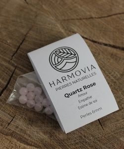 Perles Quartz Rose 6mm sur fil 40cm, 1 part